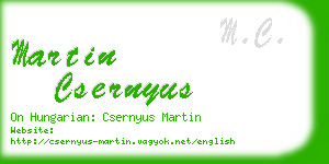 martin csernyus business card